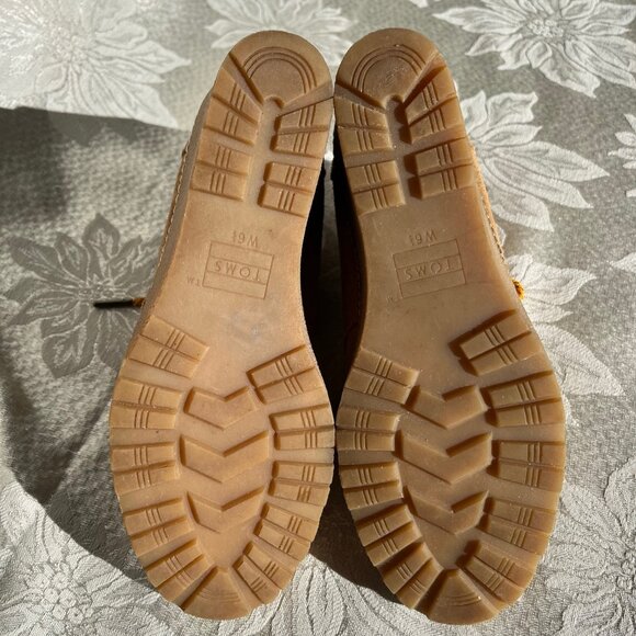 TOMS Shearling Lined Desert Suede Leather Wedge Booties Lace Up Boots 6.5 / 6 - Picture 15 of 16